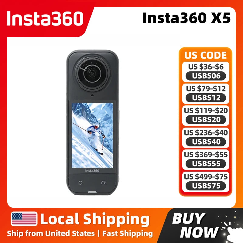 Insta360 X5 360 Action Camera Capturing Immersive 8K Video