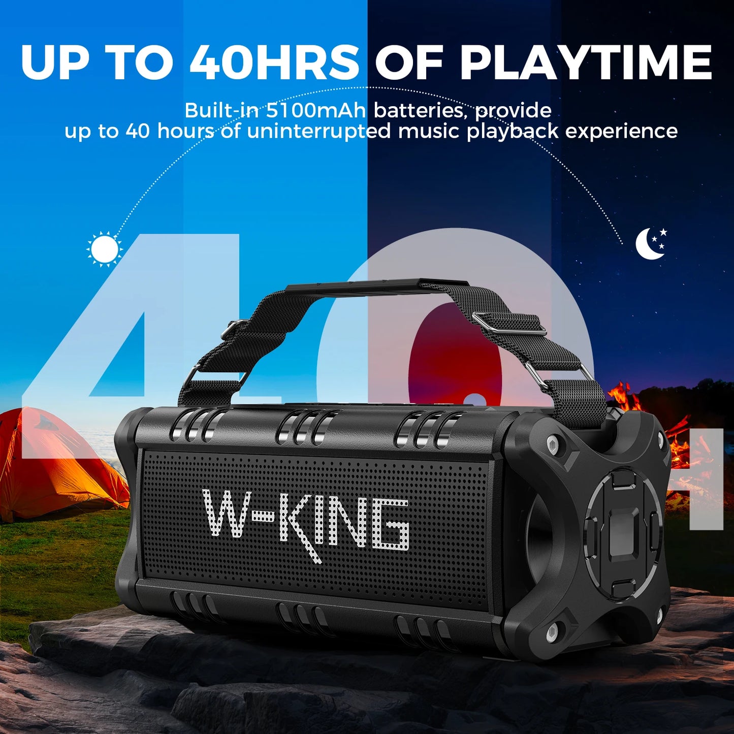 W-King 90W Peak Bluetooth Speaker IPX6 Waterproof Portable