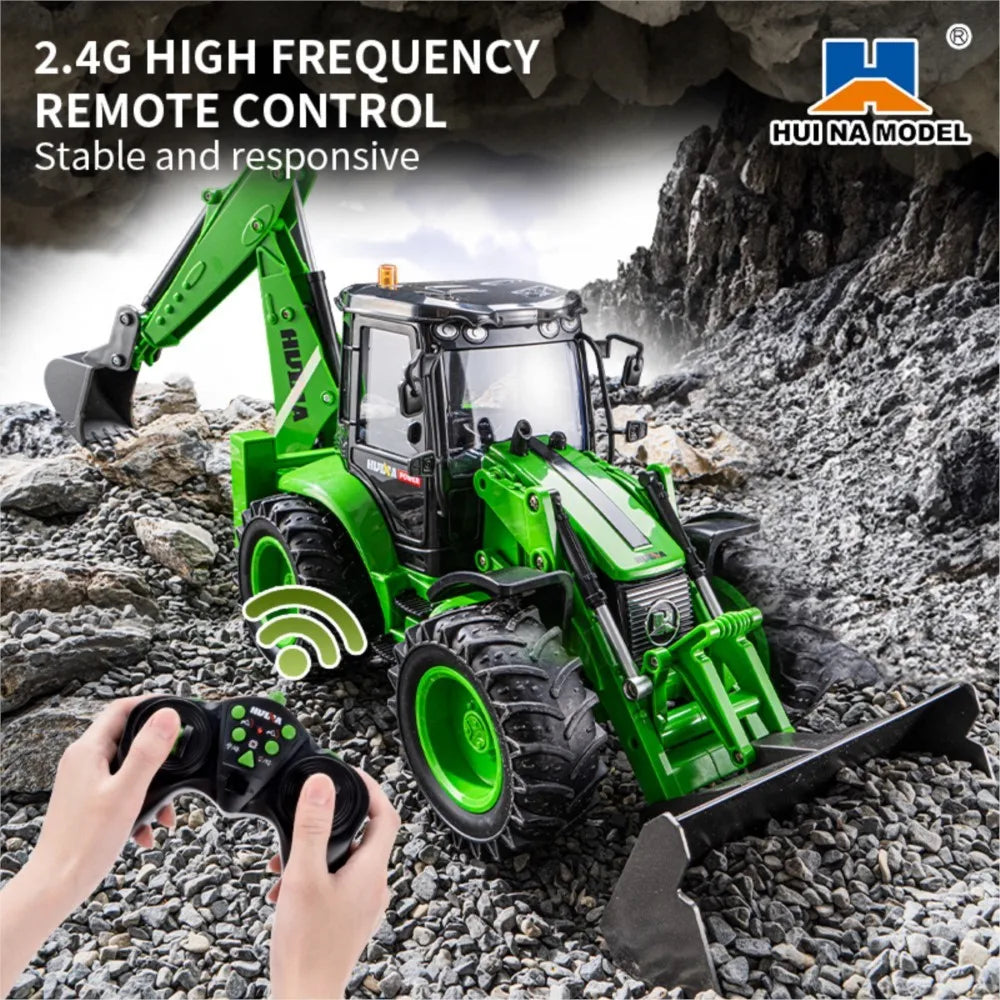 Huina Remote Control Backhoe Excavator Rc Construction Truck Toy