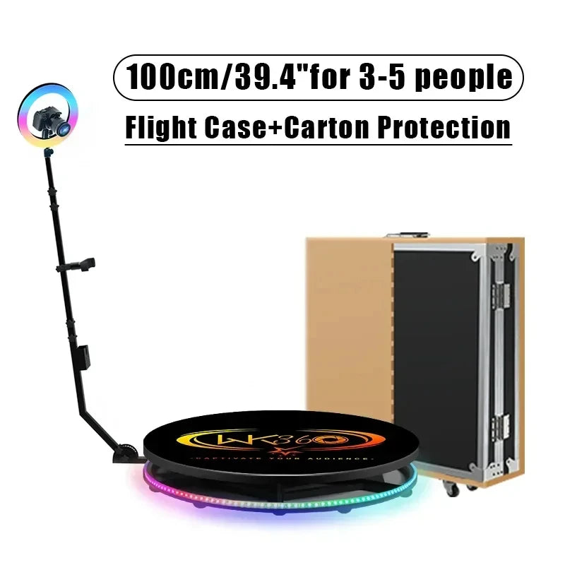 360 Photo Booth Machine with Flight Case & Battery Pack for Parties,360 Slow Motion Camera Booth with Deluxe Suit Custom