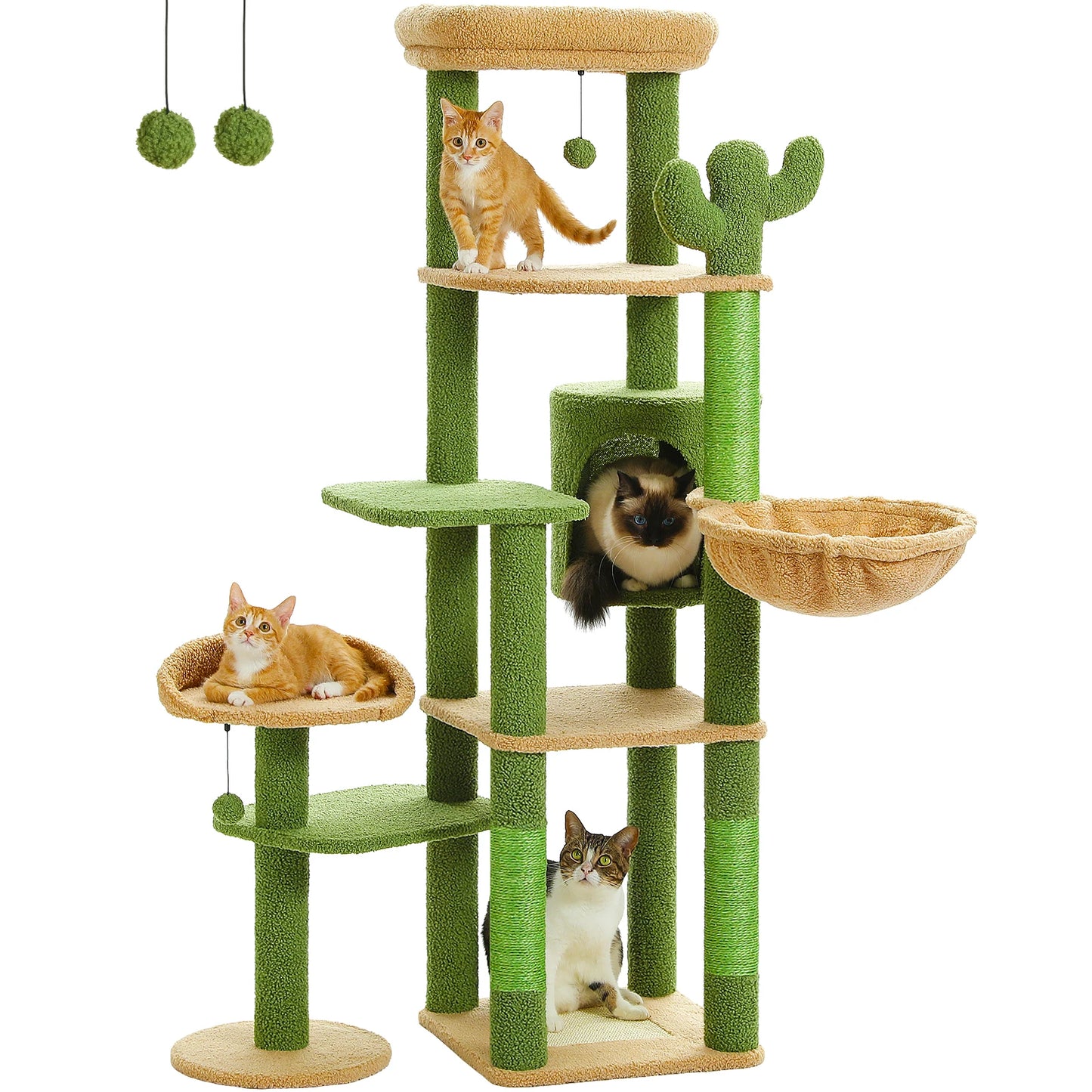 PEQULTICN Multi Level Cat Tree with Scratching Posts and Hammock