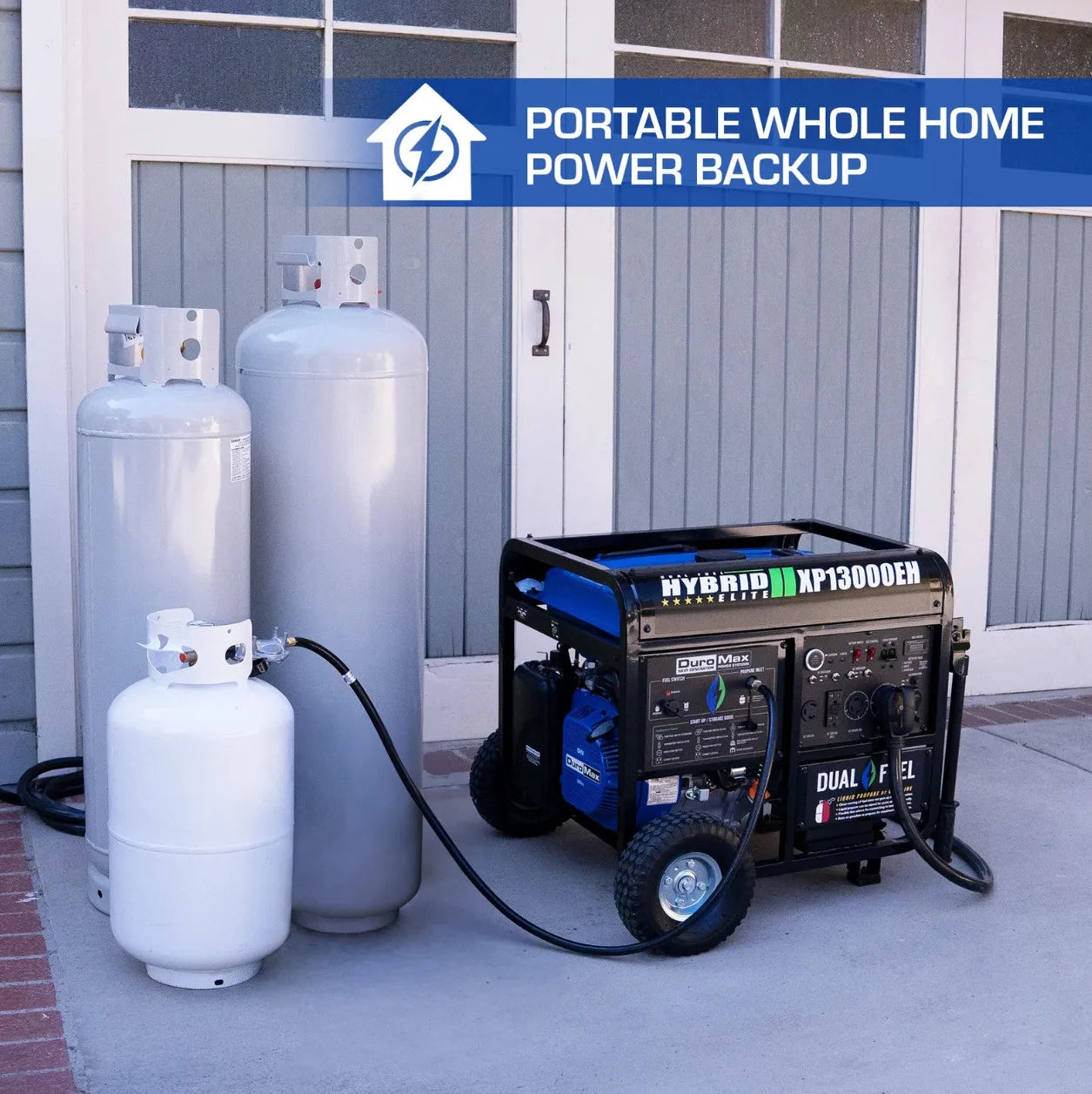 13000 watt portable dual fuel gas propane generator