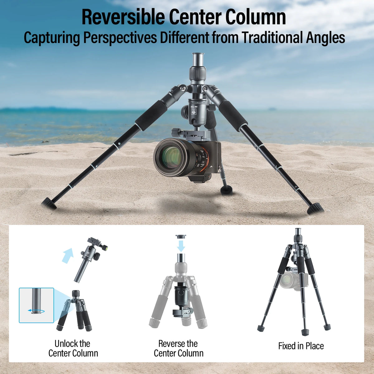SIRUI 52cm Mini Desktop Tripod For Camera Portable Tabletop Tripod 360° Ball Head For DSLR, Mirrorless, Phone Load 8KG AM-TT50