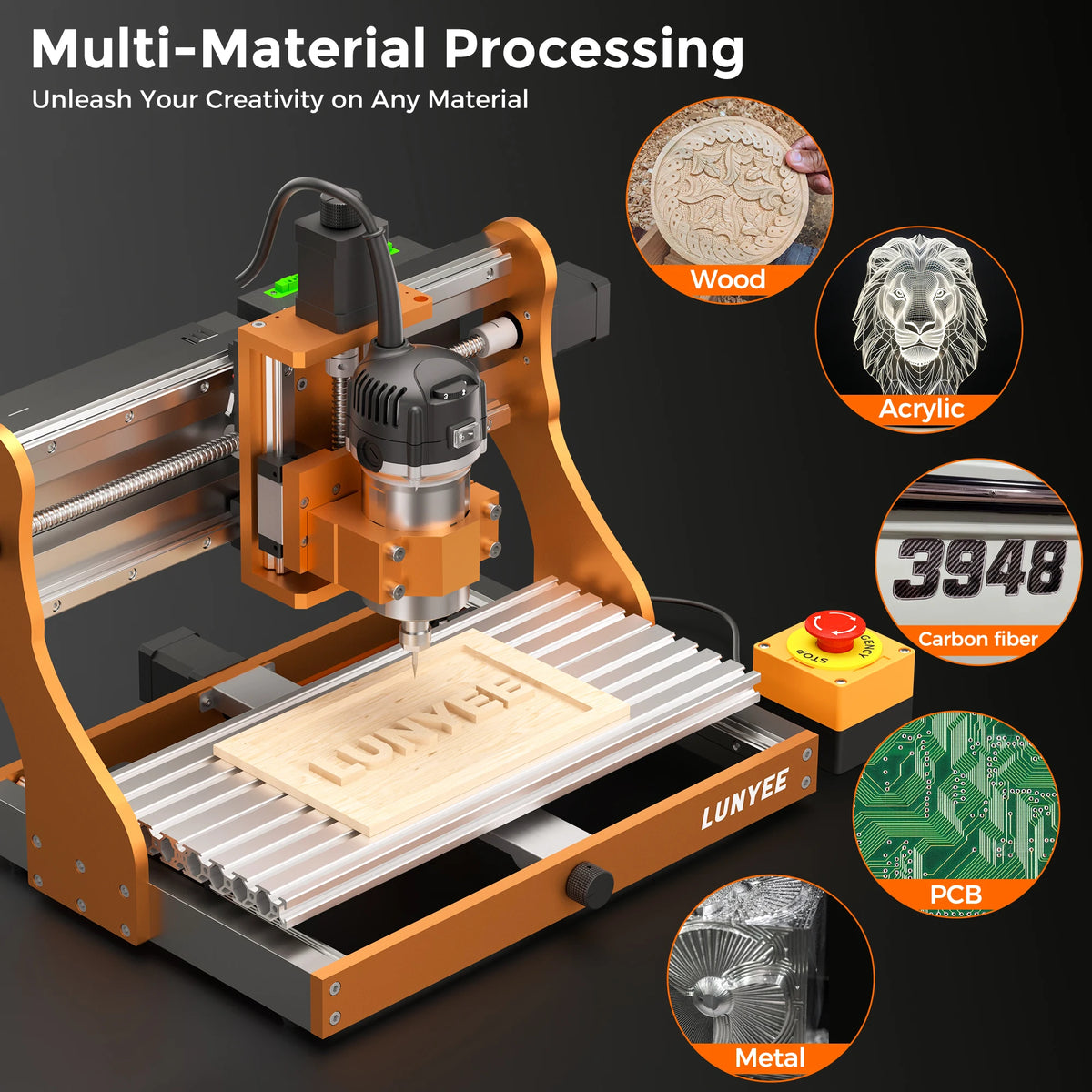 LUNYEE 3020 Nova CNC Router 800W CNC Engraving Machine GRBL Desktop Laser Engraver for Cutting and Carving Handware
