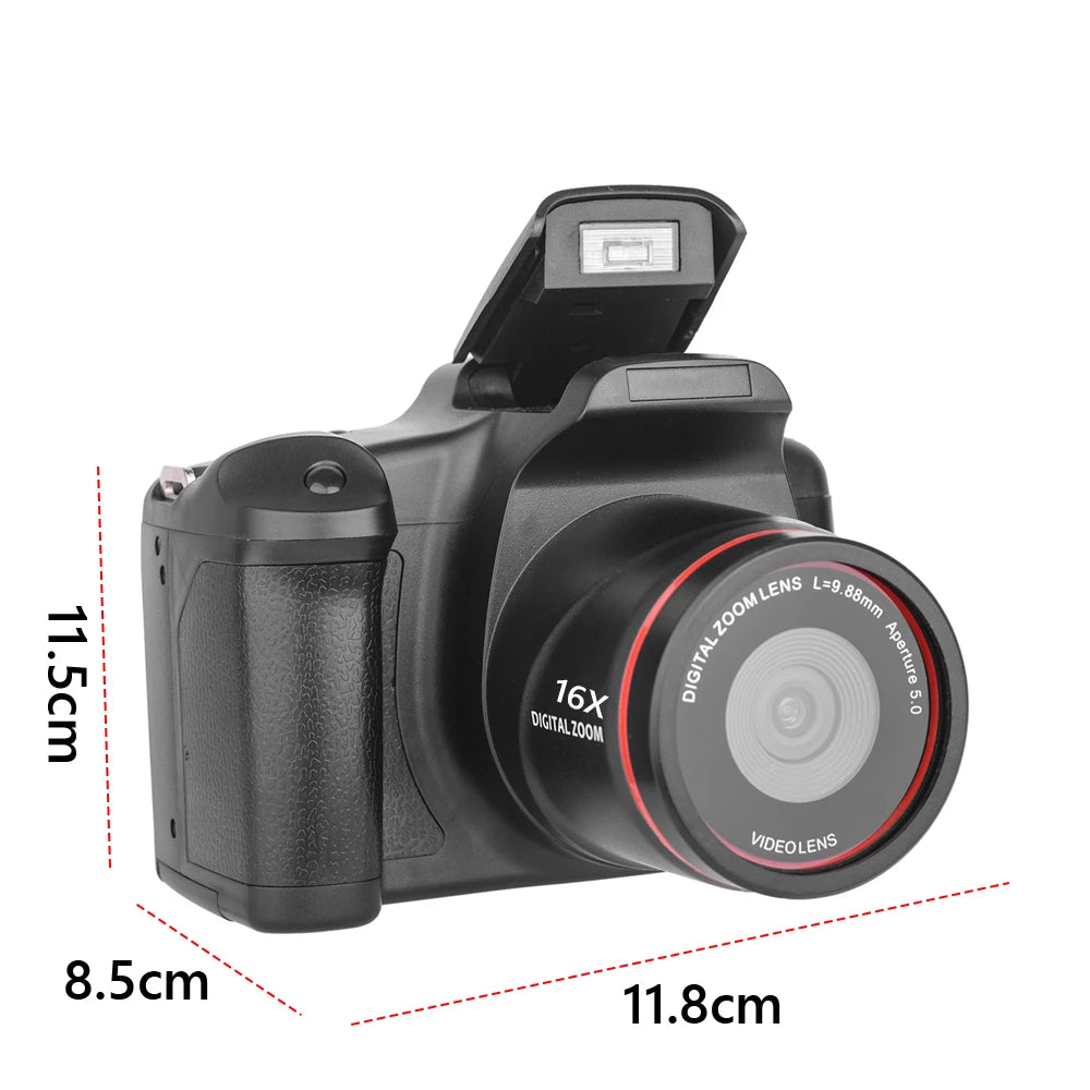 1080P 16MP Digital Camera 16X Zoom Camcorder with 2.4 Inch LCD Screen Vlogging Camera for Photography and Video