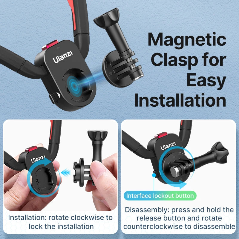 Ulanzi Go Quick II Magnetic Neck Mount For Action Cameras