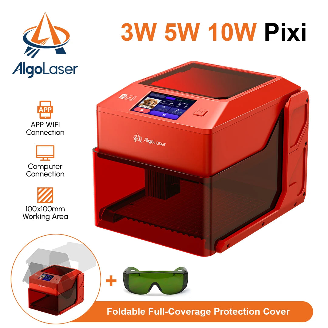 AlgoLaser PIXI Laser Engraver Portable 3 To 10W Power With 3.5 Inch Touch