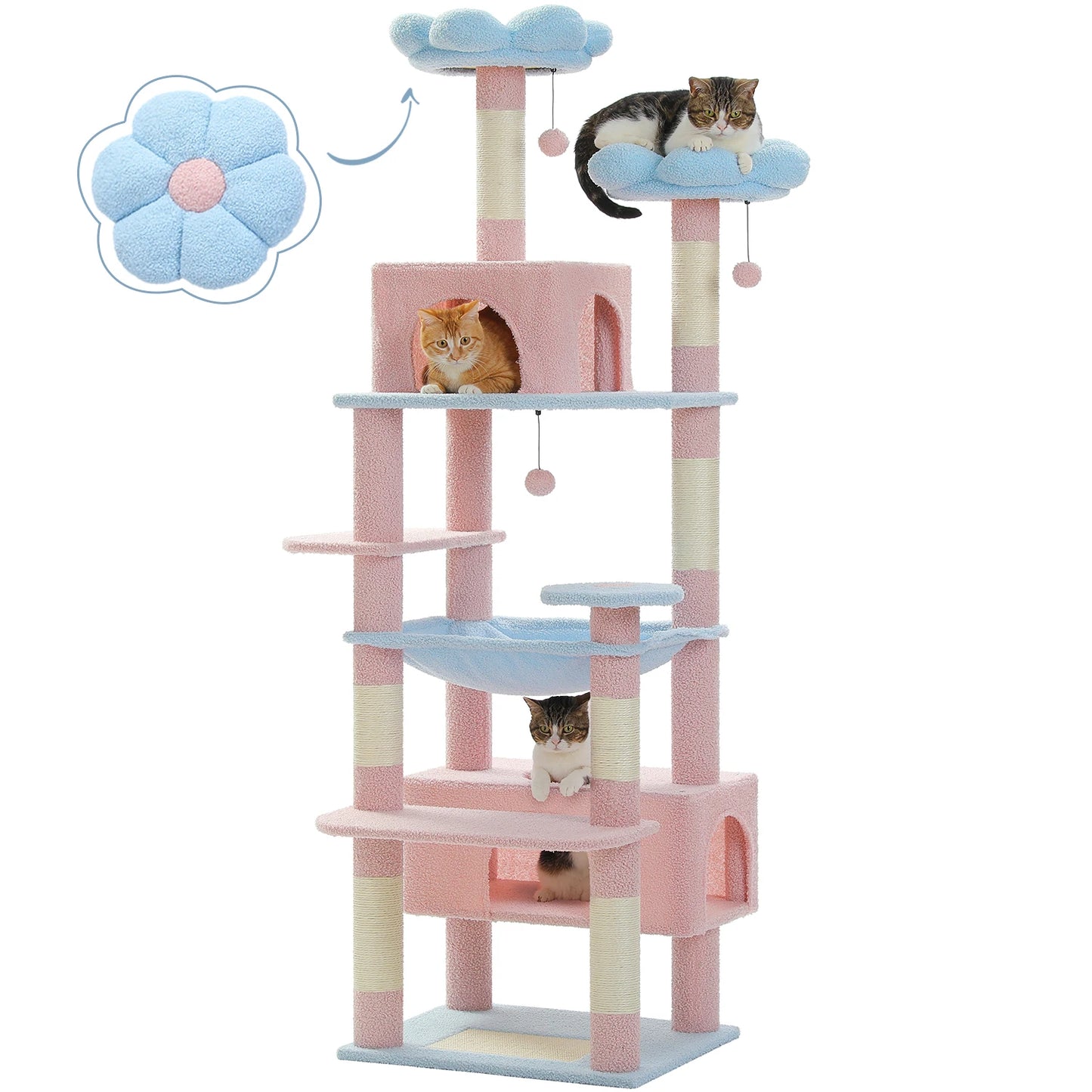 PEQULTICN Multi Level Cat Tree Tower With Scratching Posts