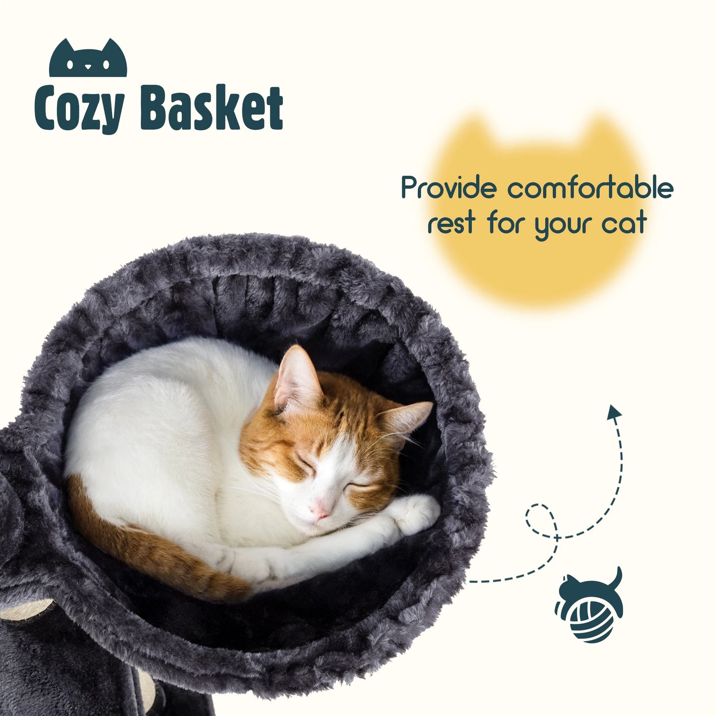 HOOMIC Cat Tree With Plush Perches And Condos Three Levels