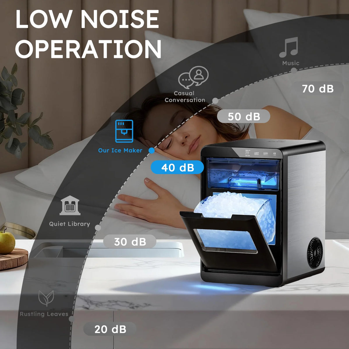 Shicuo Countertop Nugget Ice Maker With Automatic Self Cleaning