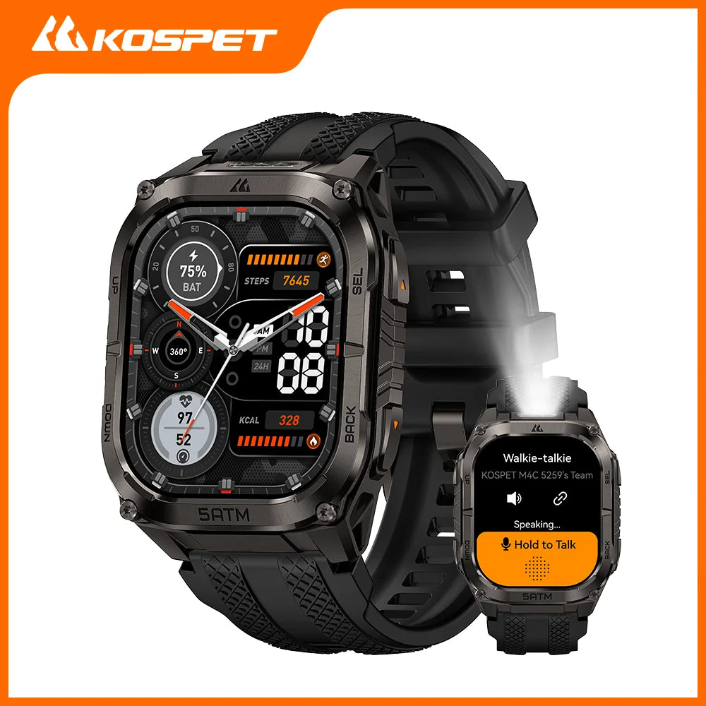 KOSPET Tank M4C Advanced GPS Smartwatch With Flashlight And Health