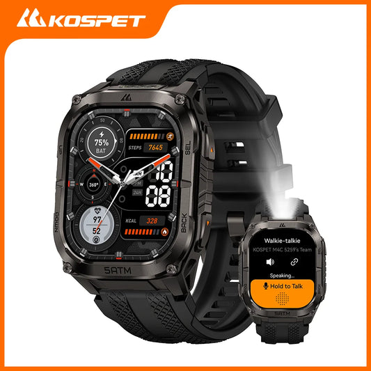 KOSPET Tank M4C Advanced GPS Smartwatch With Flashlight And Health