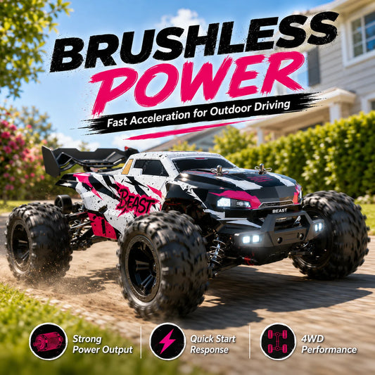 Znlyrion RC Off Road Monster 4WD Truck With LED Headlights