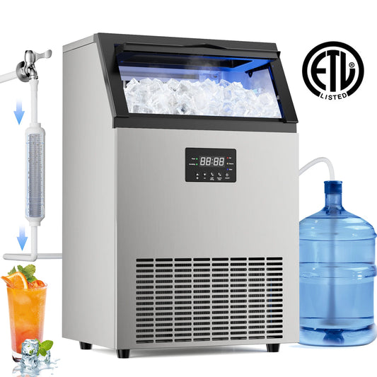 SHICUO Commercial Ice Maker Produces 160 Pounds Full Cube Daily