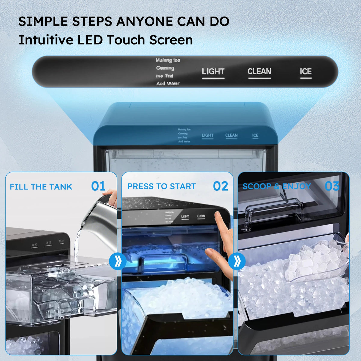 Shicuo Countertop Nugget Ice Maker With Automatic Self Cleaning