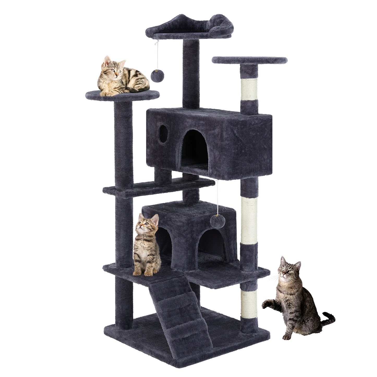 JHK Four Tier Cat Tree With Sisal Scratching Post Home