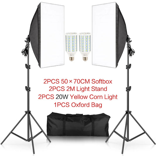 SH Softbox Lighting Kit With E27 Bulbs For Photo Studio