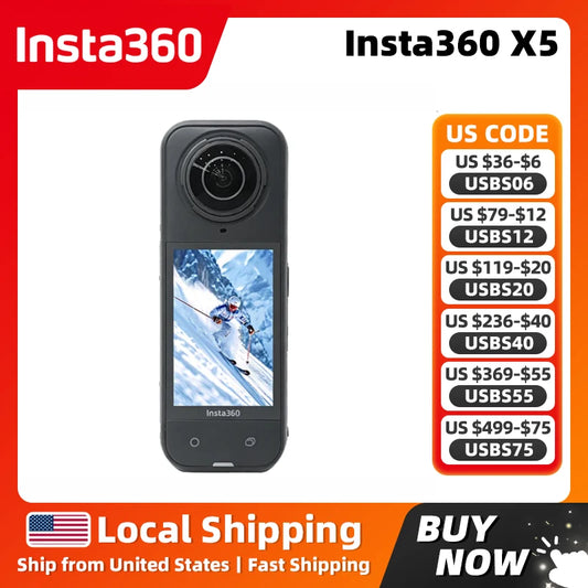 Insta360 X5 360 Action Camera Capturing Immersive 8K Video