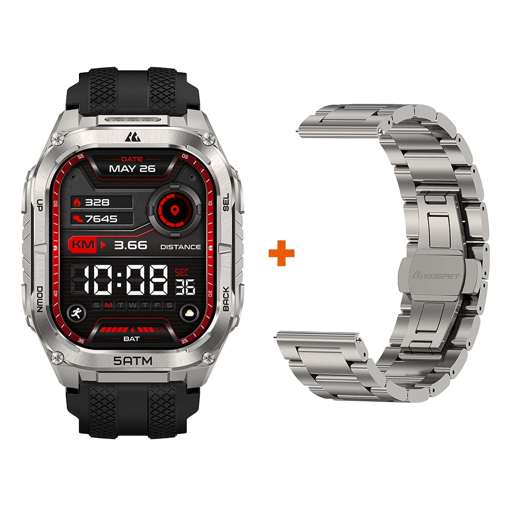 KOSPET Tank M4C Advanced GPS Smartwatch With Flashlight And Health