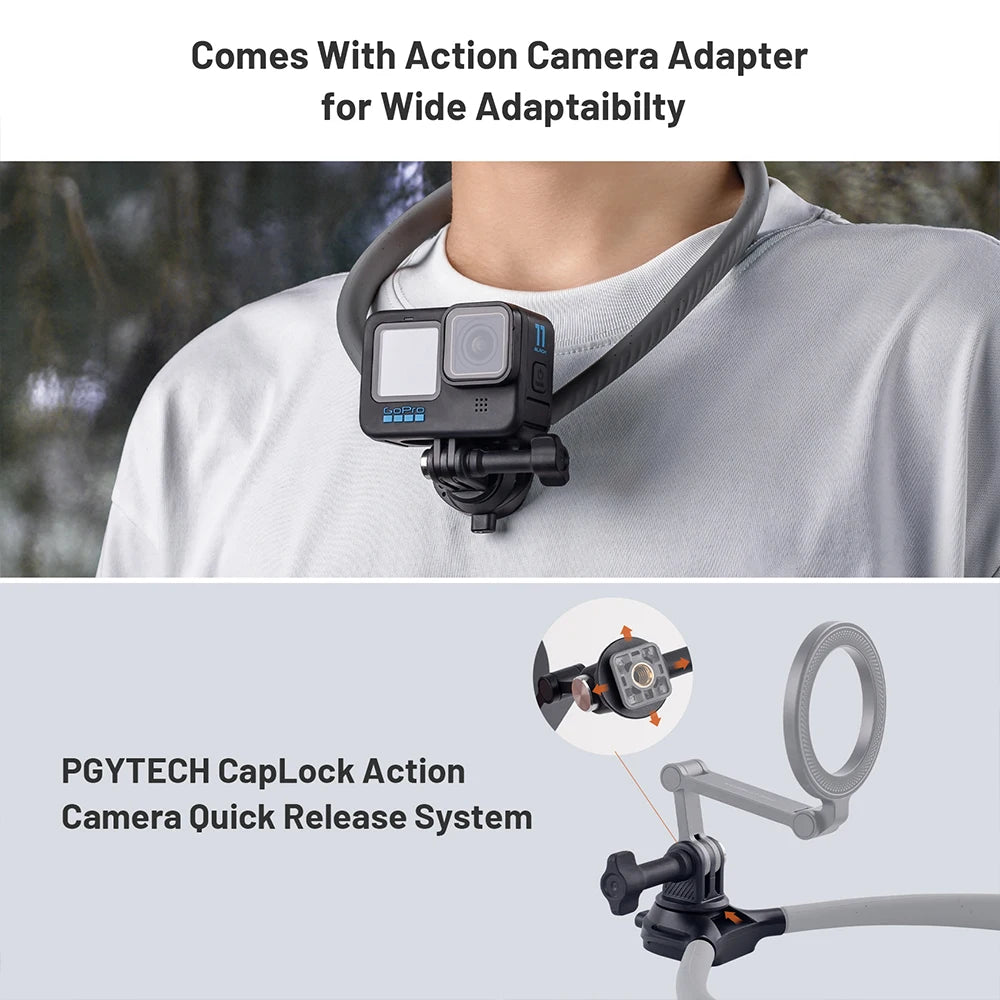 PGYTECH CapLock Magnetic Smartphone Neck Mount For Gopro/Insta360/DJI Action Camera