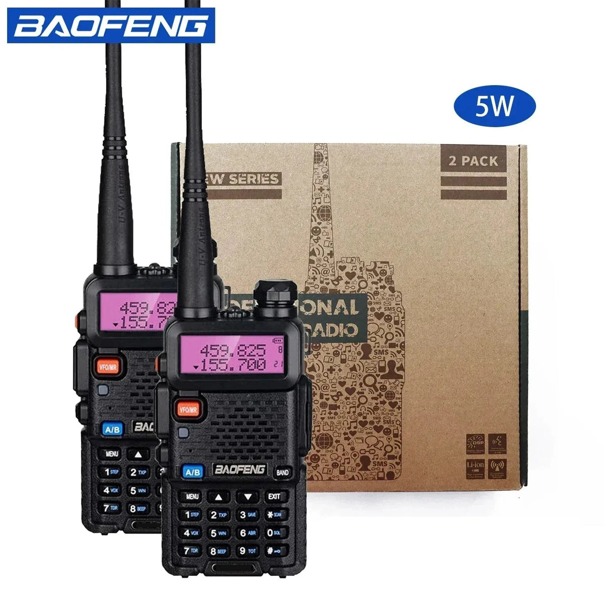 Baofeng Dual Band Handheld Two Way Radio High Power Transceiver