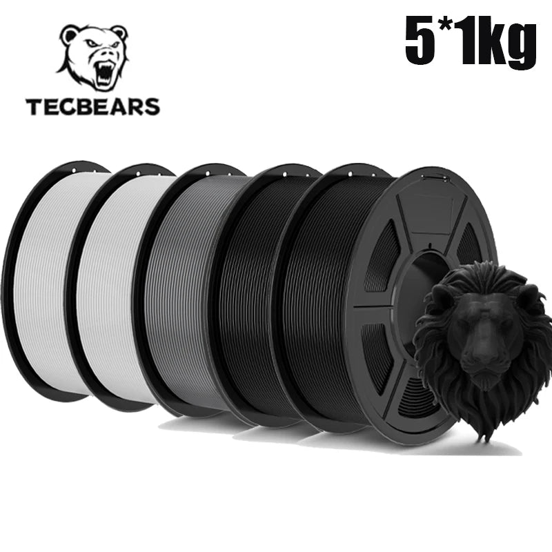 TECBEARS 3D Filament PLA/PETG/High Speed matte petg /abs/silk/HSMPLA/PLA Plus/pla 5kg 1.75mm 3D Printer Filament for 3D Printer