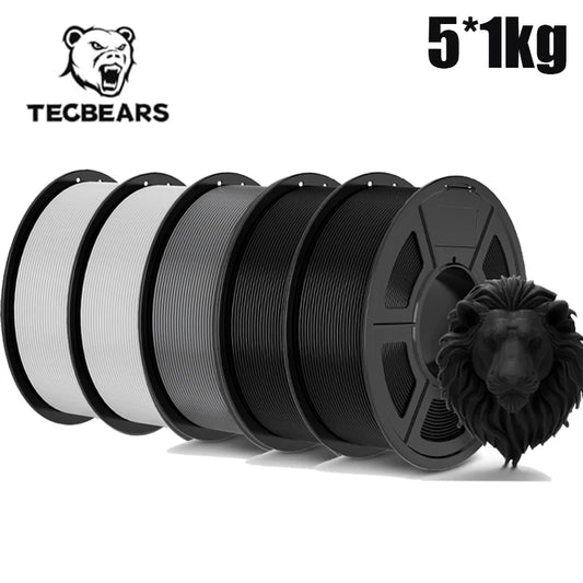 TECBEARS 3D Filament PLA/PETG/High Speed matte petg /abs/silk/HSMPLA/PLA Plus/pla 5kg 1.75mm 3D Printer Filament for 3D Printer