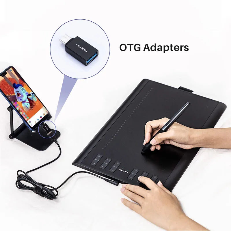 HUION Inspiroy H1060P Graphics Drawing Tablet With Battery Free Stylus