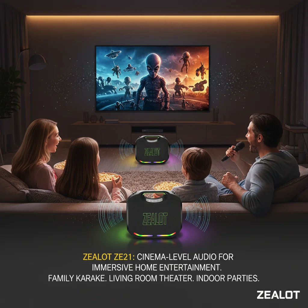 ZEALOT-ZE21 High-Power Wireless Speaker 400W Outdoor Portable Bluetooth Speaker 48000mAh Long-Lasting Battery with RGB Lights TWS Subwoofer High Volume Waterproof Bluetooth Speaker