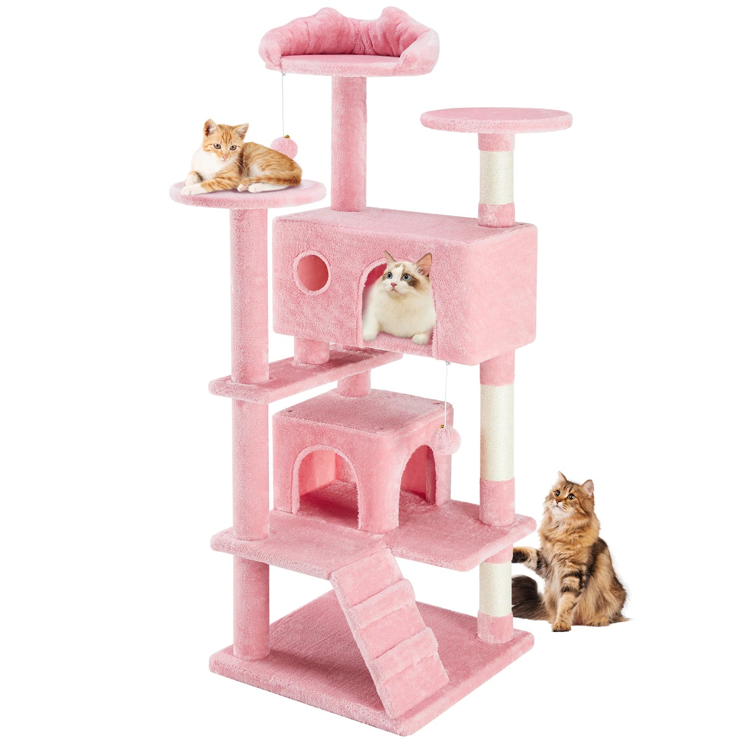 JHK Four Tier Cat Tree With Sisal Scratching Post Home