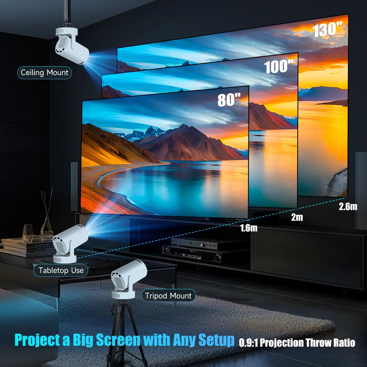 Magcubic HY300 Pro Projector 4K 720P Android 11 Home Theater
