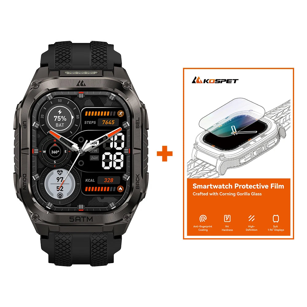 KOSPET Tank M4C Advanced GPS Smartwatch With Flashlight And Health