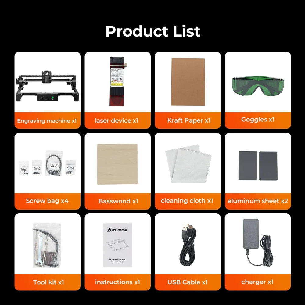ELIDOR Z6 6W Laser Engraver And Cutter For Wood Acrylic Leather
