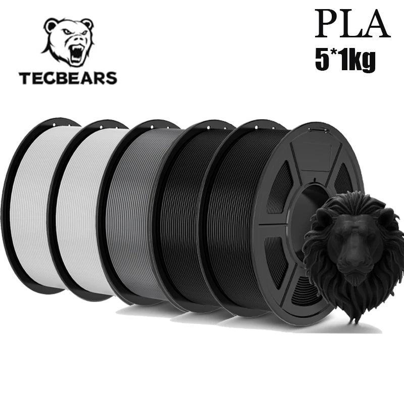 TECBEARS 3D Filament PLA/PETG/High Speed matte petg /abs/silk/HSMPLA/PLA Plus/pla 5kg 1.75mm 3D Printer Filament for 3D Printer