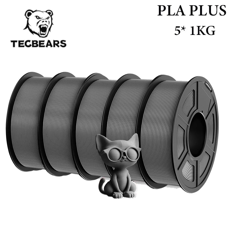 TECBEARS 3D Filament PLA/PETG/High Speed matte petg /abs/silk/HSMPLA/PLA Plus/pla 5kg 1.75mm 3D Printer Filament for 3D Printer