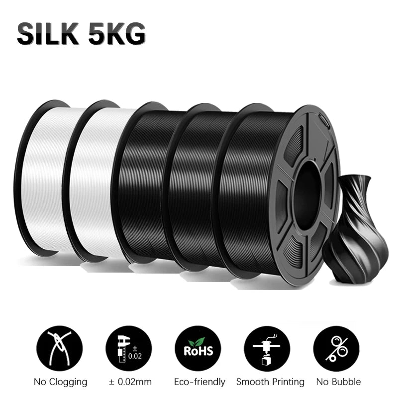 TECBEARS 3D Filament PLA/PETG/High Speed matte petg /abs/silk/HSMPLA/PLA Plus/pla 5kg 1.75mm 3D Printer Filament for 3D Printer