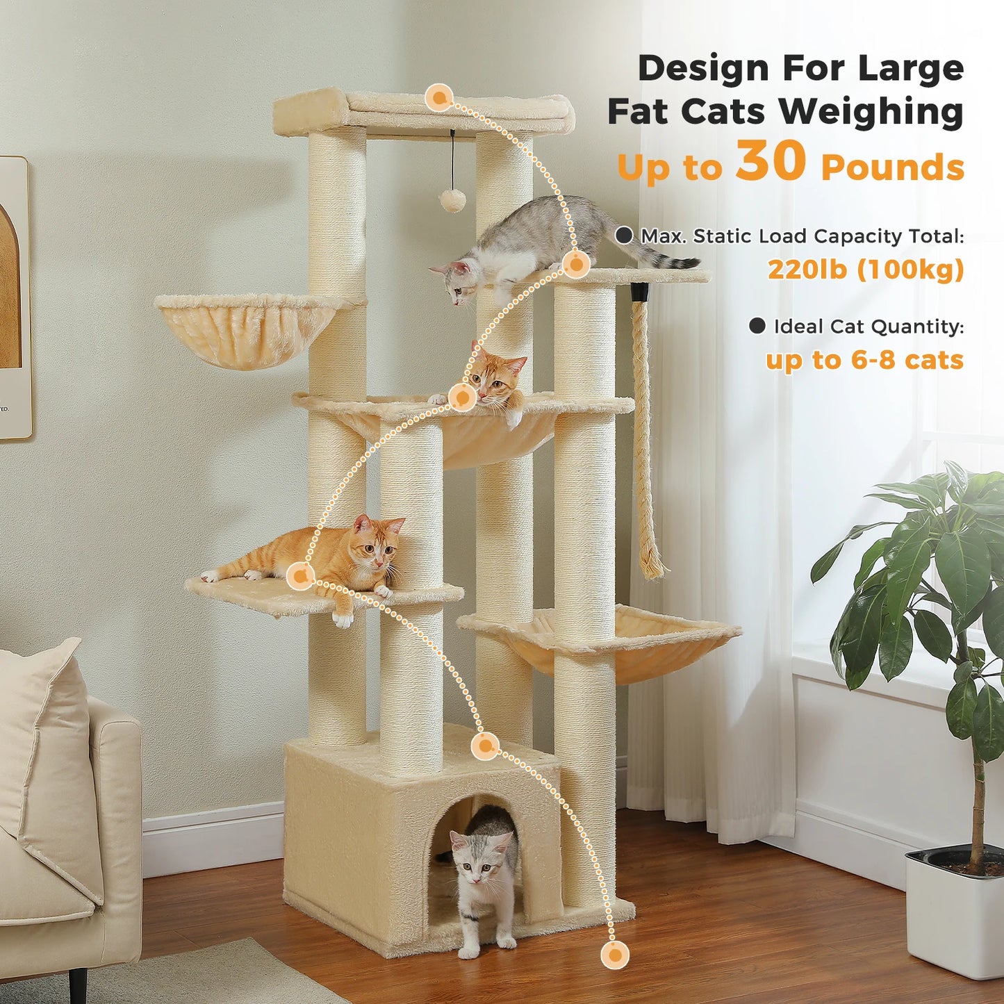 PAWZ Road Cat Tree With Multiple Levels And Perches