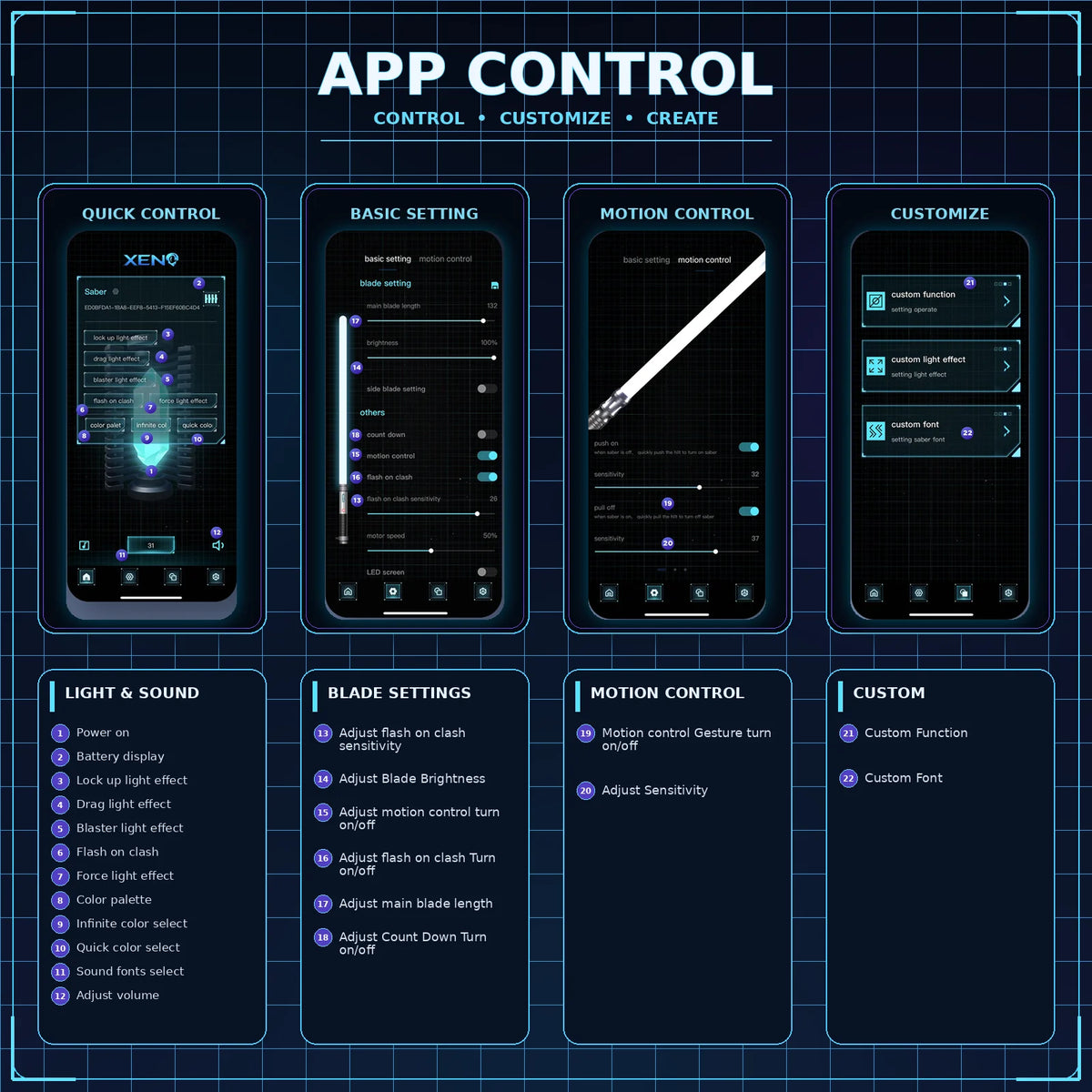 DAMIENSABER Darth Vader Sith Lightsaber With Smooth Swing App Control