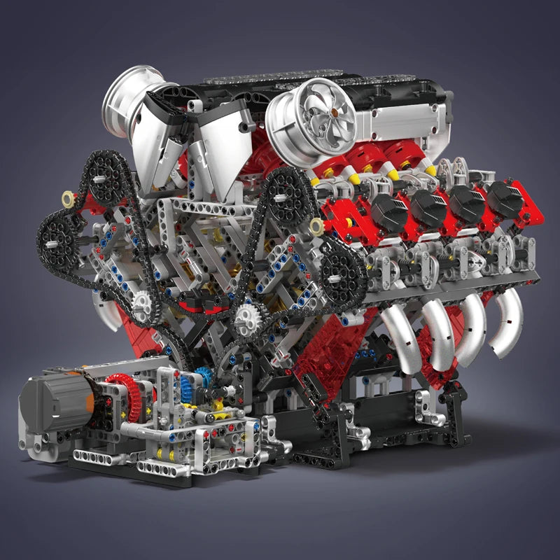 Mould King F488 Supercar V8 Engine Building Block Set