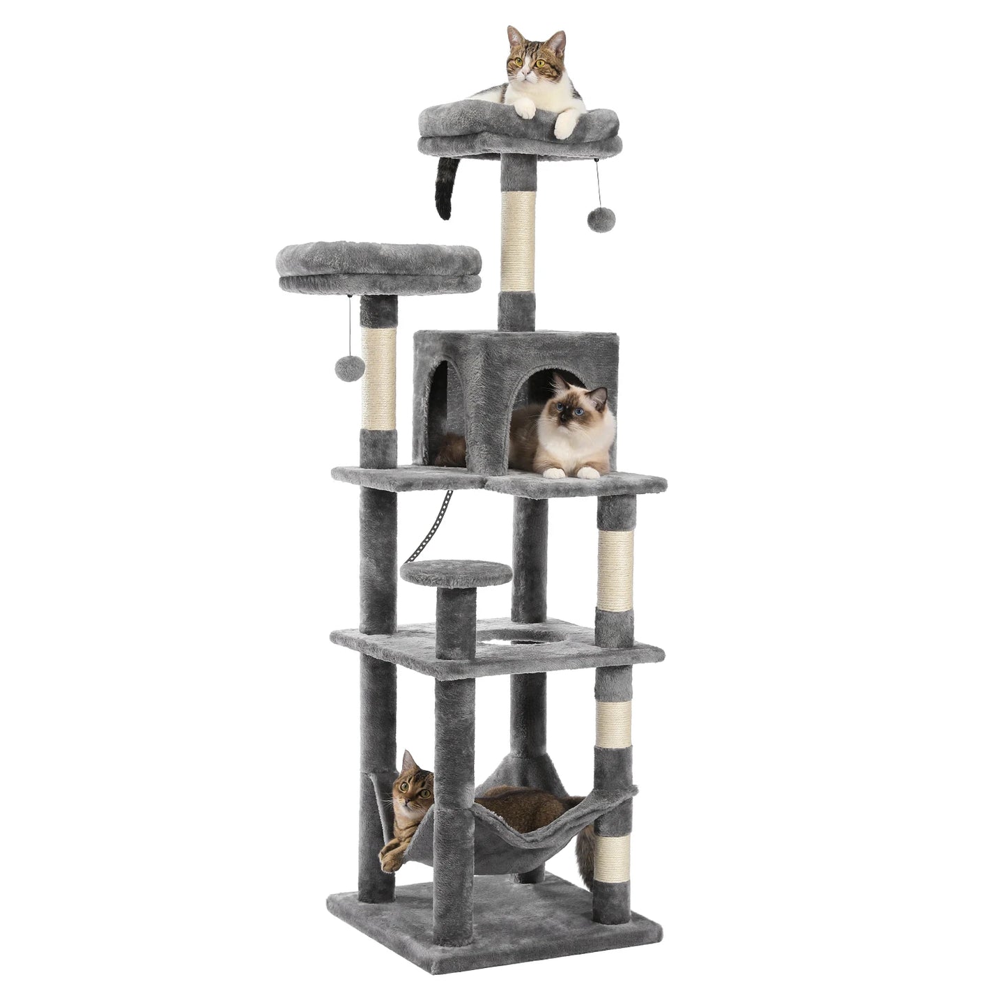 PEQULTICN Multi Level Cat Tree With Scratching Posts