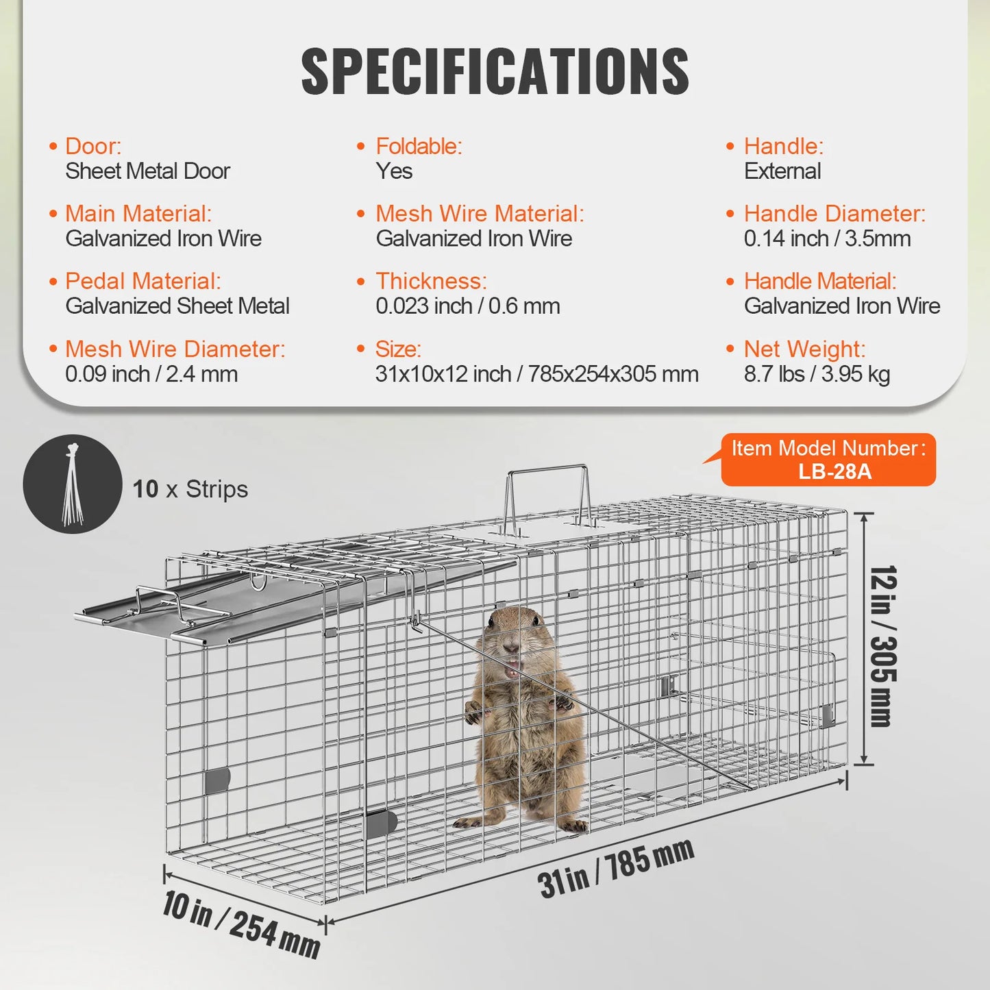 SucceBuy Live Animal Cage Trap Folding With Handle