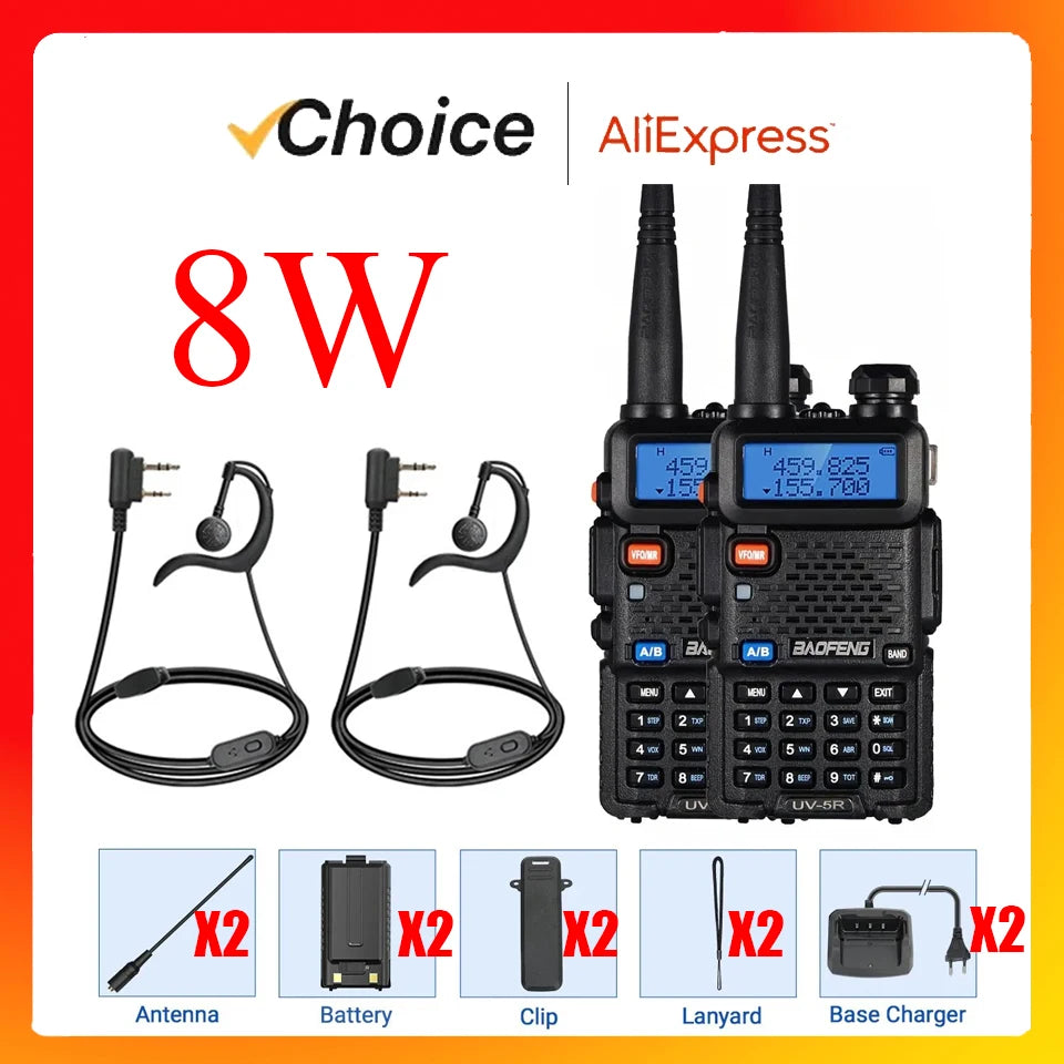 Baofeng Dual Band Handheld Two Way Radio High Power Transceiver