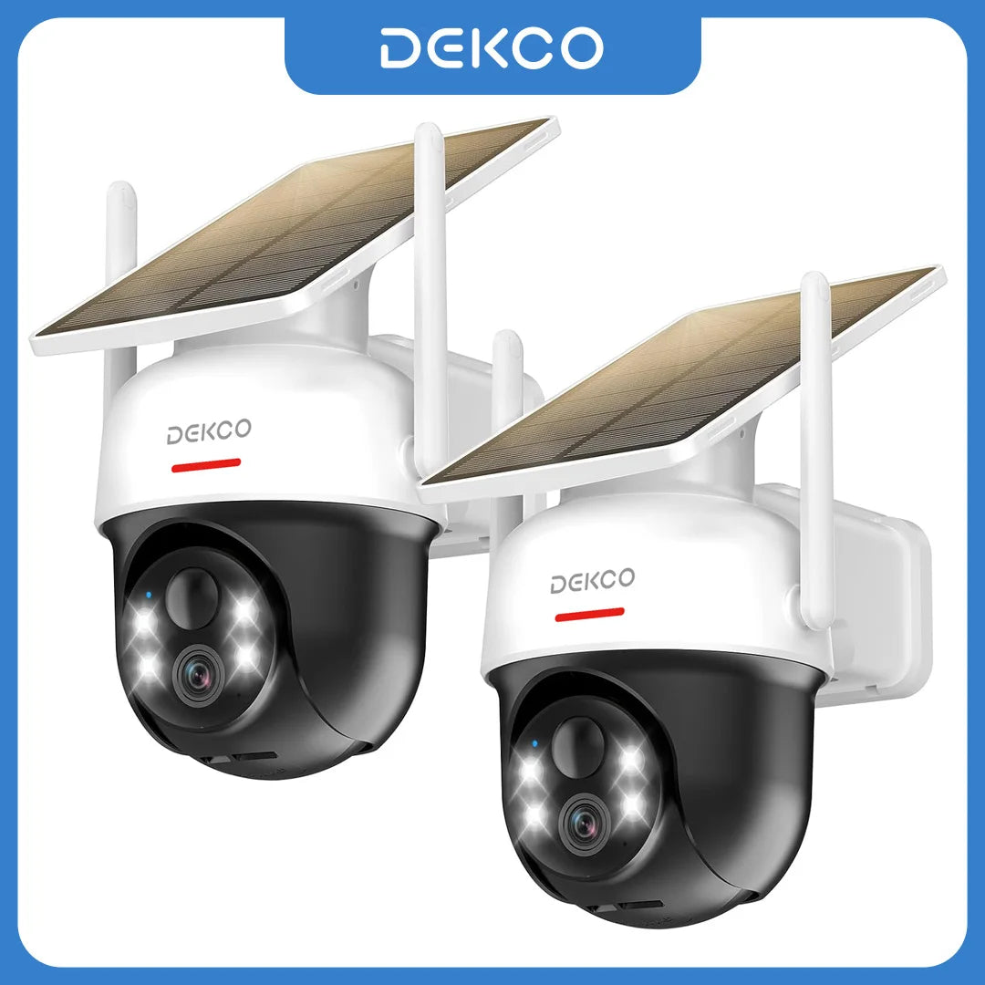 Dekco 3MP Solar Wireless Security Camera With Night Vision