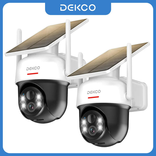 Dekco 3MP Solar Wireless Security Camera With Night Vision