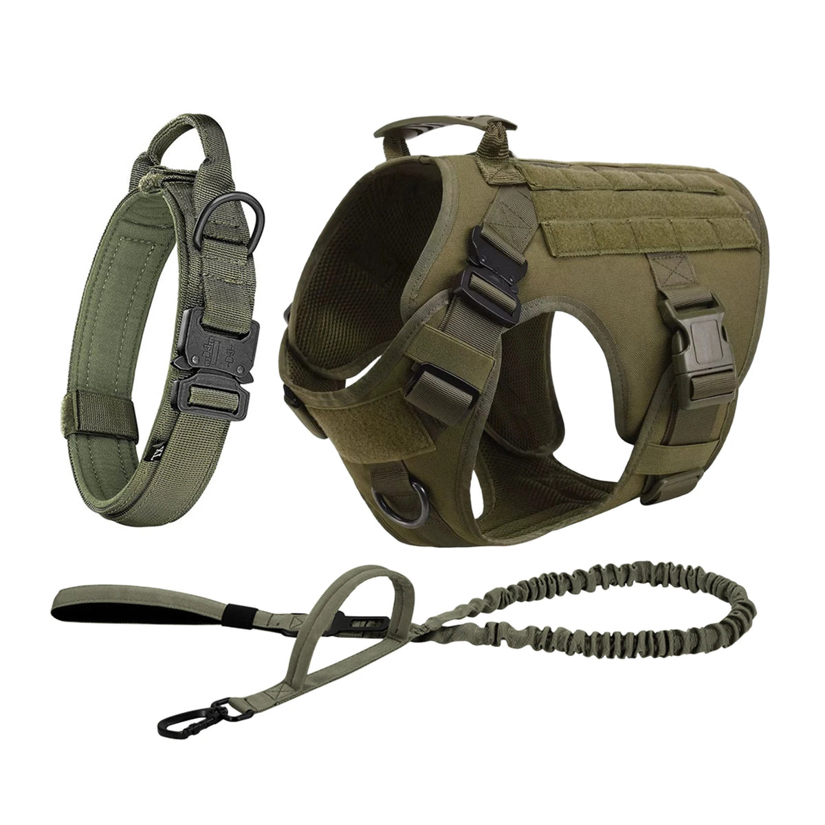 PetraVel Tactical Dog Harness Vest With Molle Pouches