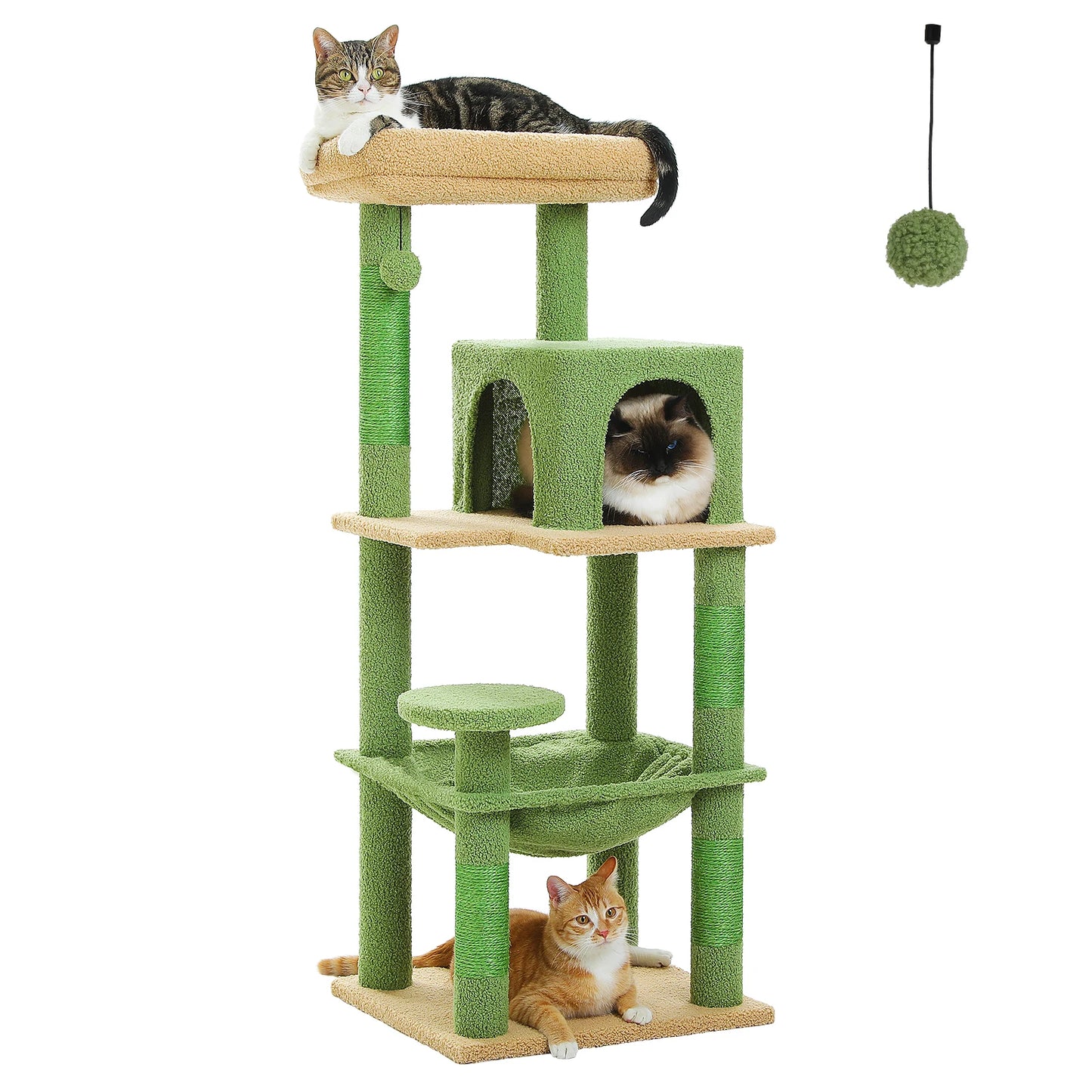 PETEPELACN Cat Tree Indoor Five Level Cat Tower Metal Frame