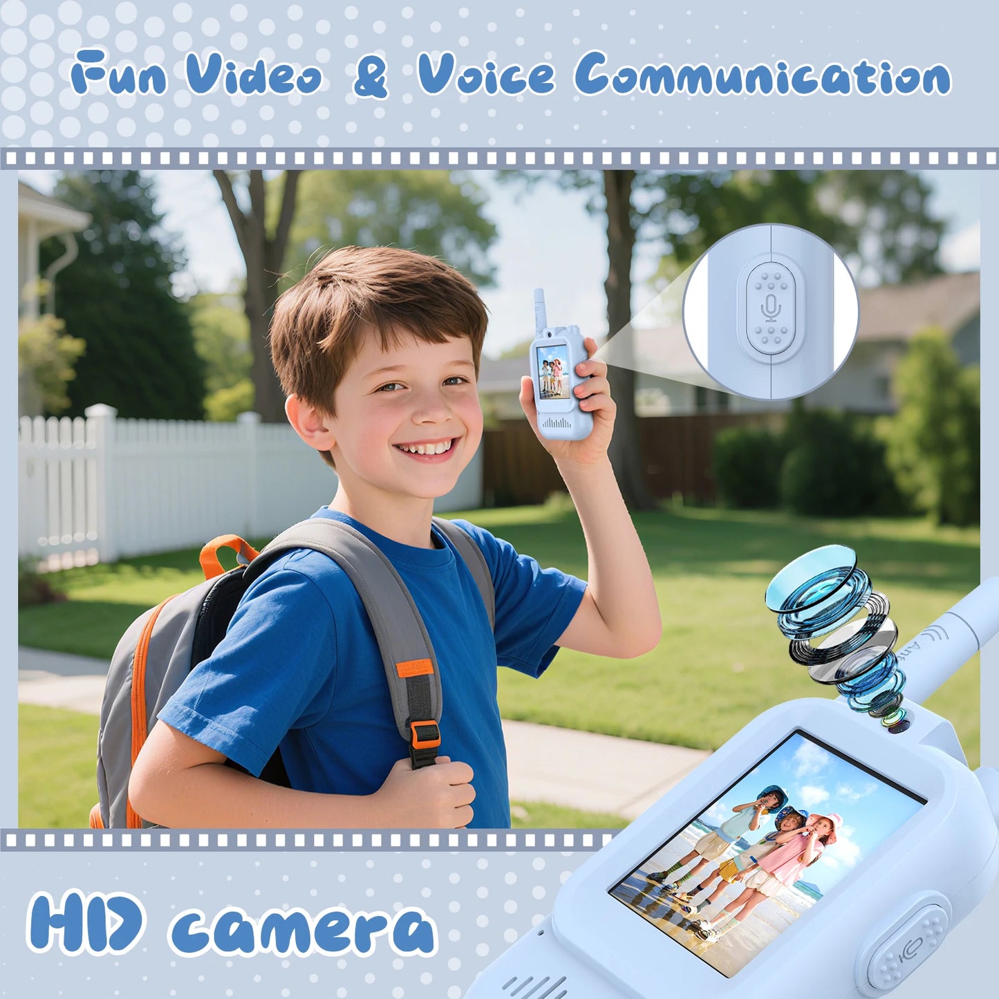 NONECN Kids Video Walkie Talkies 2 Pack With HD Camera
