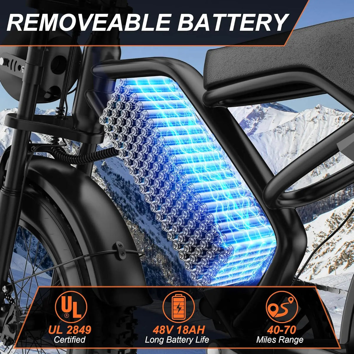 AOVOPRO 1500W Fat Tire Electric Bike For Off Road Riding