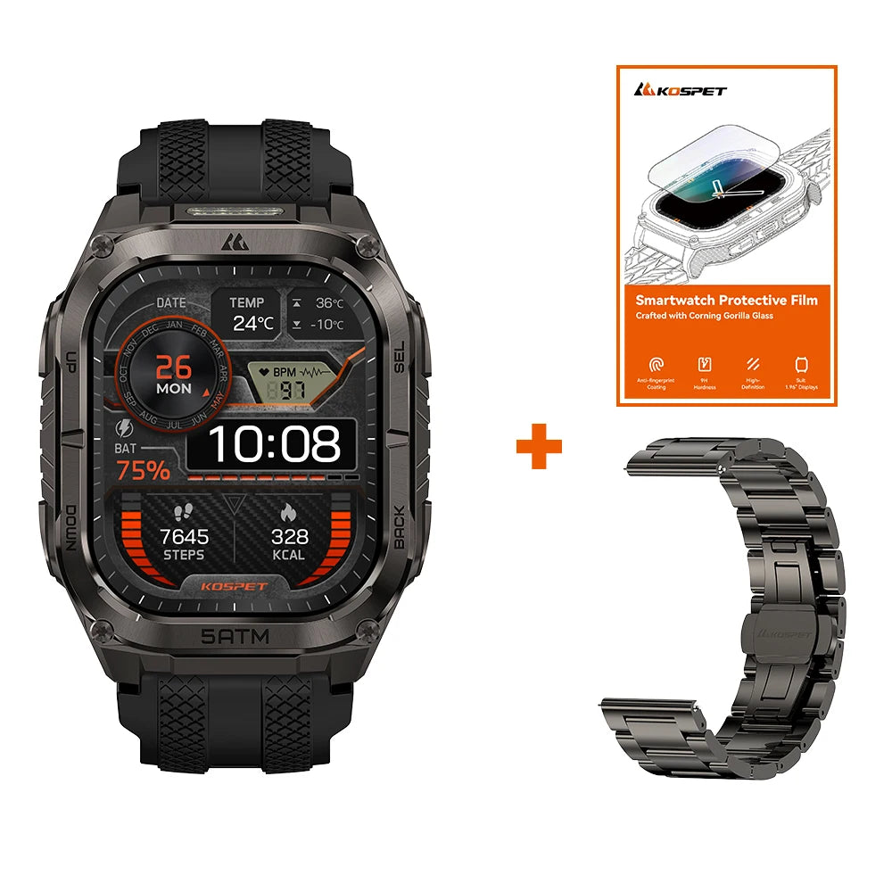 KOSPET Tank M4C Advanced GPS Smartwatch With Flashlight And Health