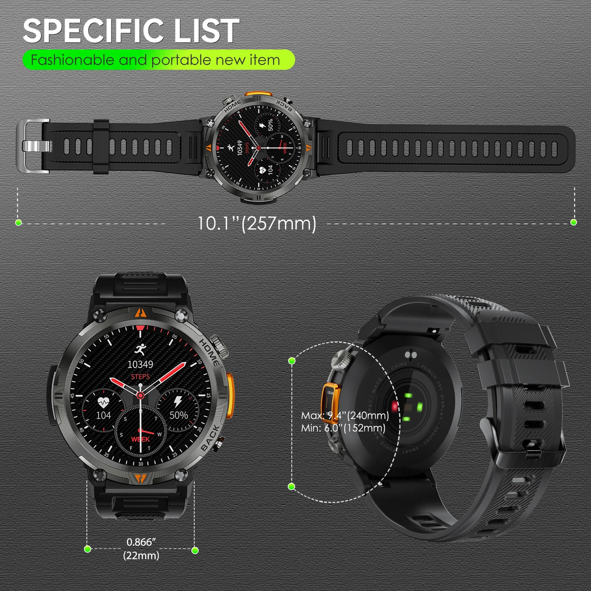 Eigiiis Ke3 Bluetooth Call Smartwatch With Heart Rate Tracking